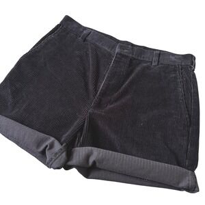 Mens Jos. A. Bank Corduroy Cutoff Shorts Black Cotton Casual 35"
